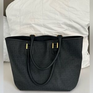 Fendi Black Tote with Gold Accents